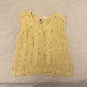 Vintage butter yellow knit tank top